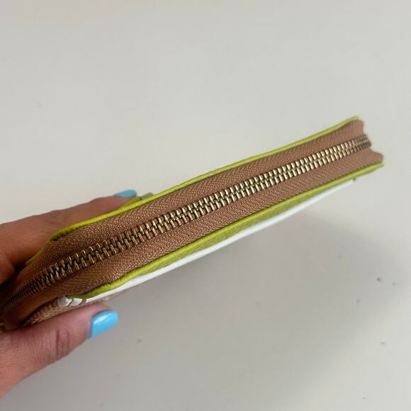 Fossil Tessa Zip Around Clutch Wallet Lime Natural Gymnast Diver Print - Picture 5 of 12